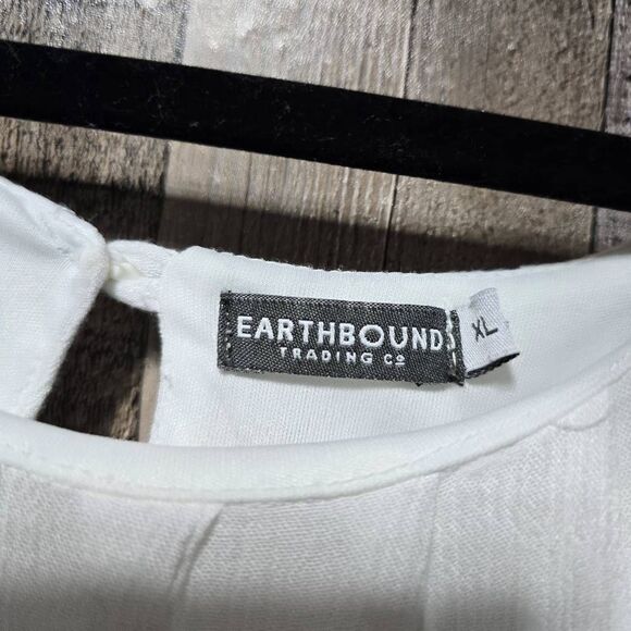 Earthbound Trading Company Embroidered White Mini Shift Dress - Picture 5 of 6